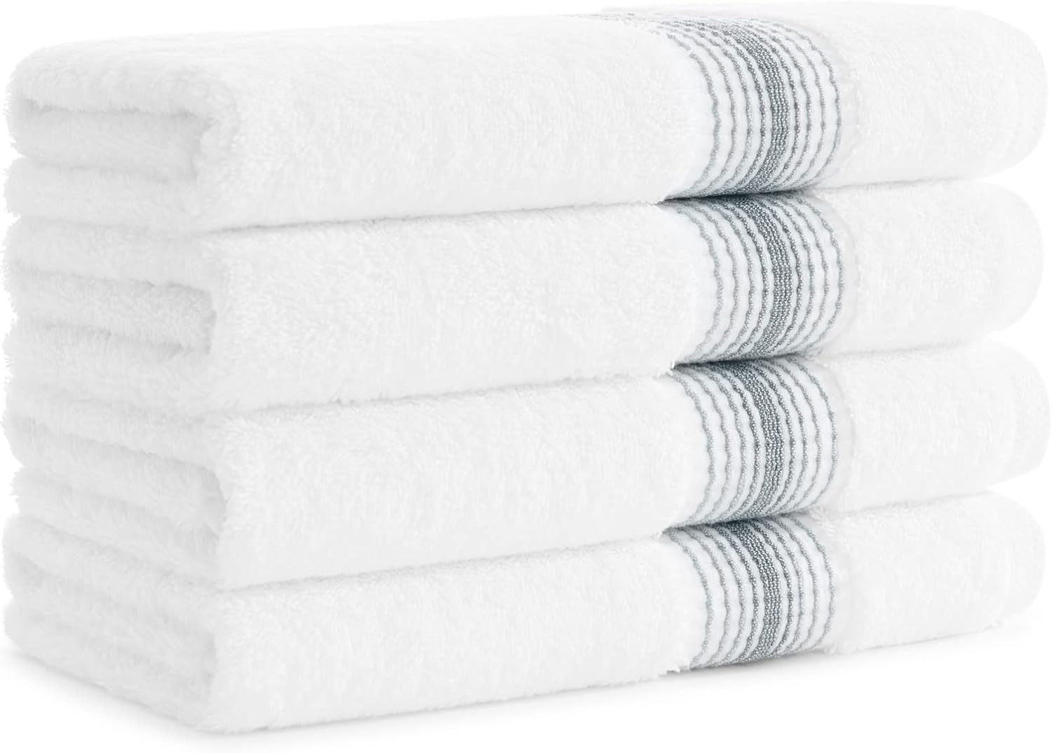 Aston & Arden Aegean – Toallas de mano degradadas (paquete de 4) de gran tamaño, ultra suaves, gruesas y absorbentes, 100% algodón turco hilado en