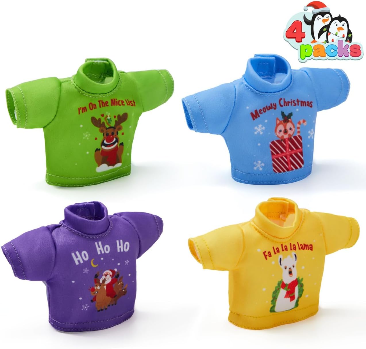 JOYIN 4 paquetes de ropa de Navidad para muñeca, elegante conjunto de ropa de muñeca, decoraciones navideñas y especiales de vacaciones