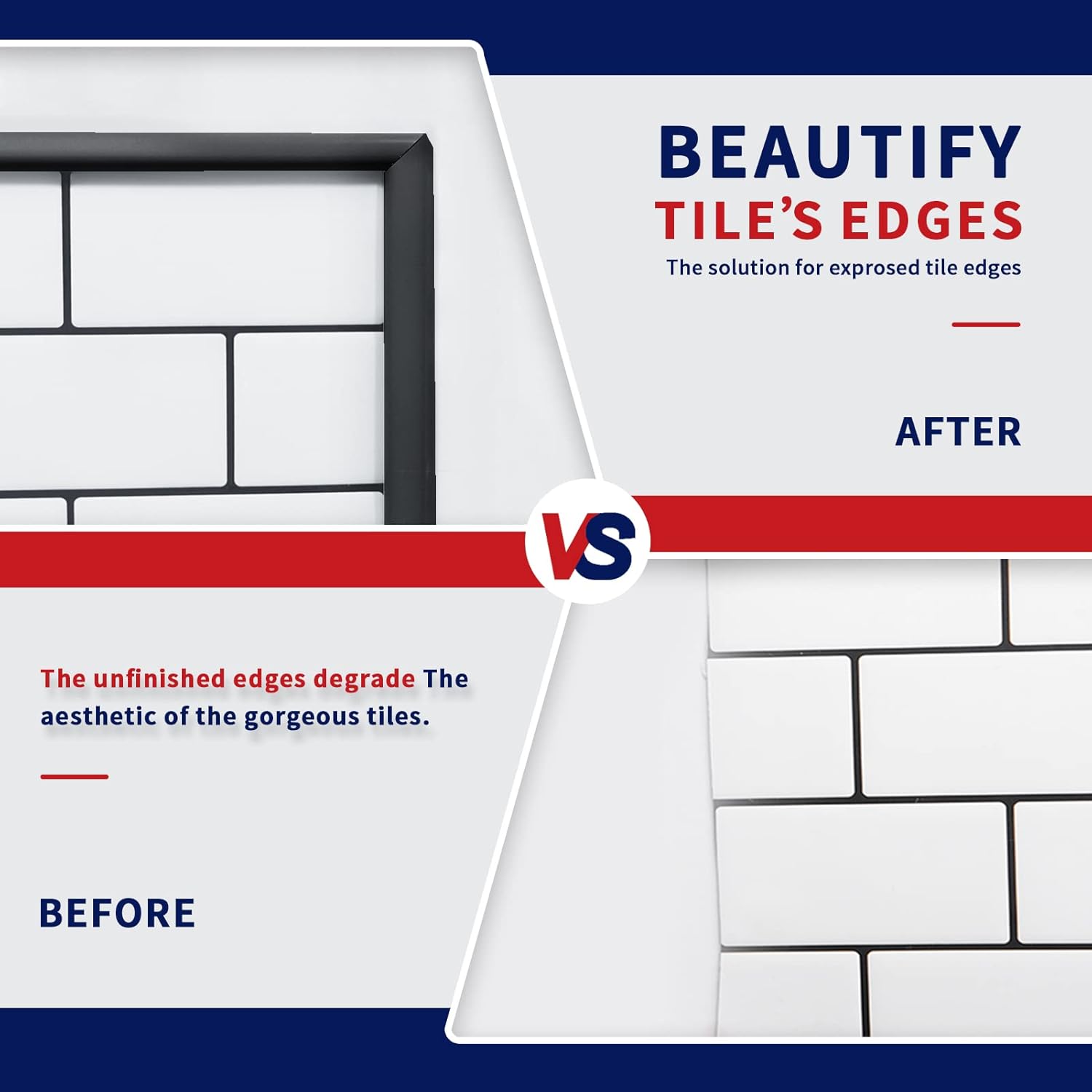 Art3dwallpanels Moldura flexible de 10 pies para despegar y pegar para borde de azulejos en muro, ajuste de pared autoadhesivo para decoración de