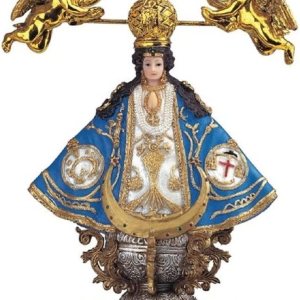 Estatua de Nuestra Señora de San De Los Lagos de 12 pulgadas de alto, color azul, figura religiosa, decoración religiosa, poliresina multicolor Estatua de Nuestra Señora de San De Los Lagos de 12 pulgadas de alto, color azul, figura religiosa, decoración religiosa, poliresina multicolor
