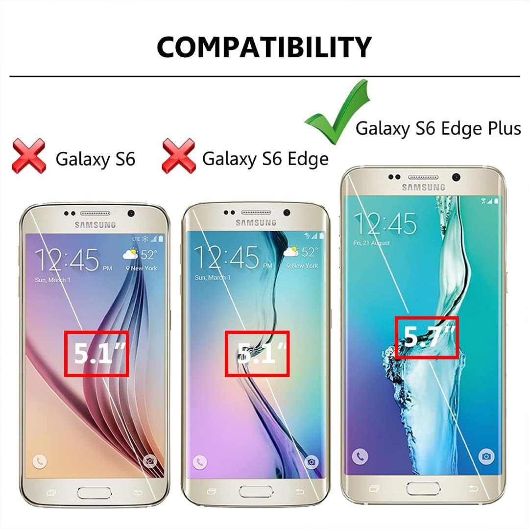 Jeylly Funda para Galaxy S6 Edge Plus, 3 colores, delgada, híbrida, resistente al impacto, TPU suave y policarbonato duro, a prueba de golpes,