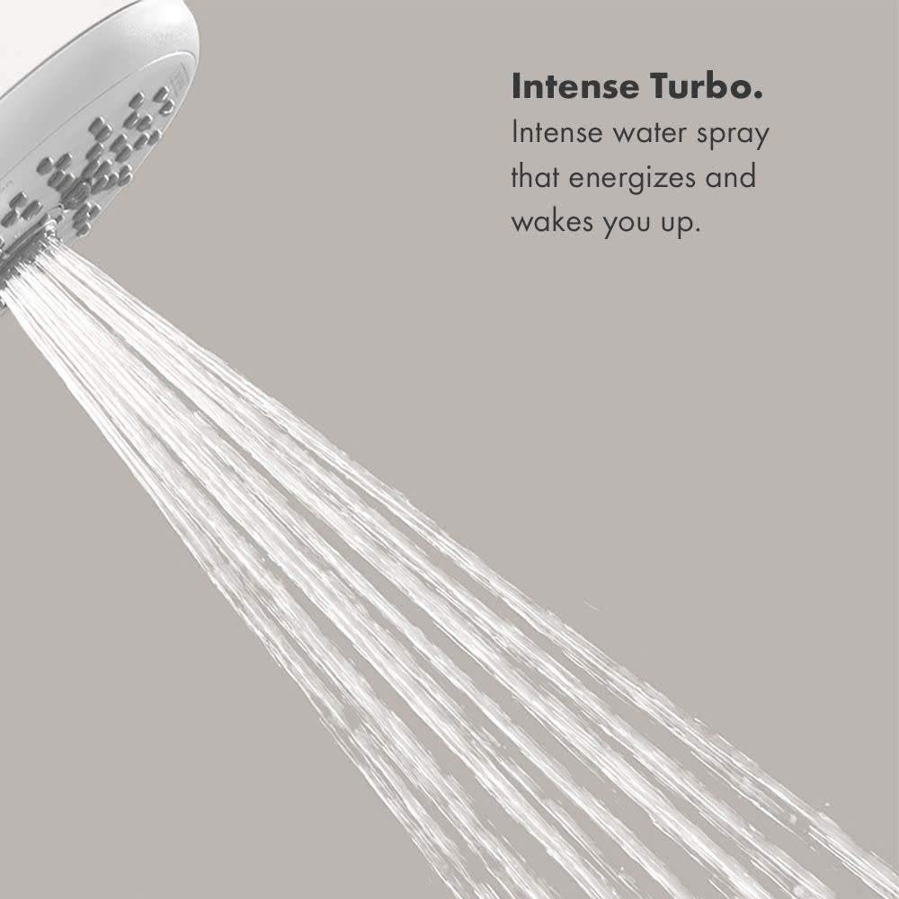 hansgrohe Croma 100 – Cabezal de ducha de 4 pulgadas, flujo bajo, moderno, 3 pulverizadores, masaje pulsante, ahorro intenso de agua turbo con
