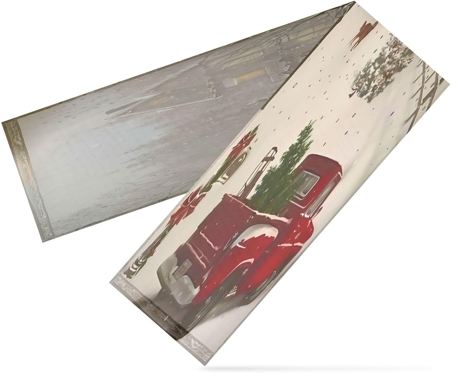 Christmas Rustic Red Truck Table Runner Autumn Table Runner for Desk Decor Halloween Decor 120 Inches Long