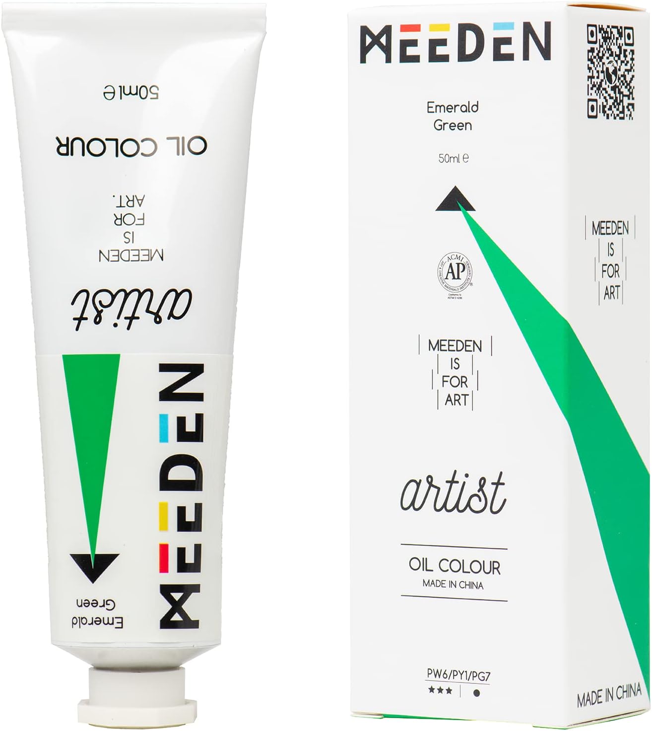 MEEDEN Pintura al óleo, tubos de pintura al óleo verde esmeralda de 1.7 fl oz (1.69 onzas), cuerpo pesado, no tóxicas, pinturas a base de óleo para