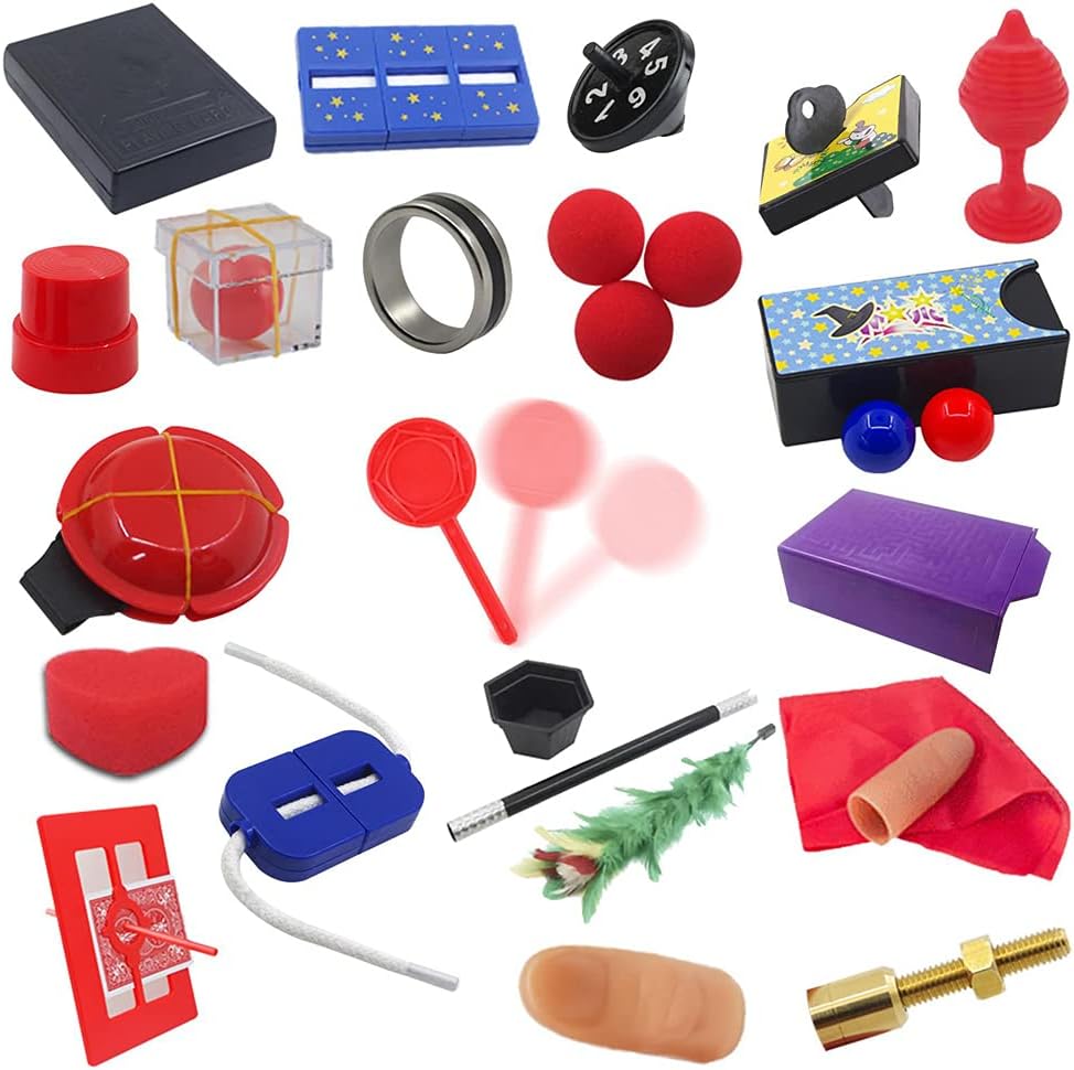 Juego de 24 trucos de magia increíbles para niños, juego mágico de Navidad, juego mágico para niños, incluye bola mágica, juego mágico para niños