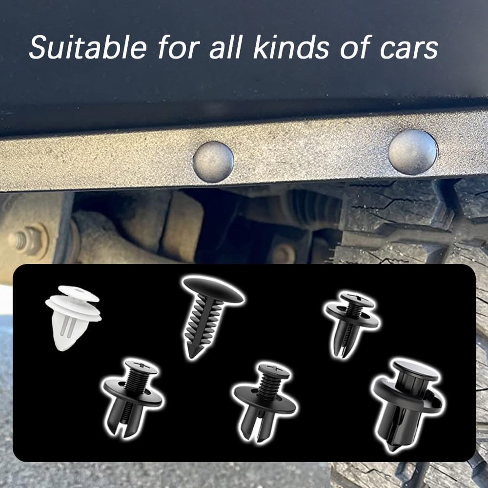 100 clips de retención de parachoques de automóvil, clips de retención de empuje para automóvil, clips de guardabarros para panel de moldura de