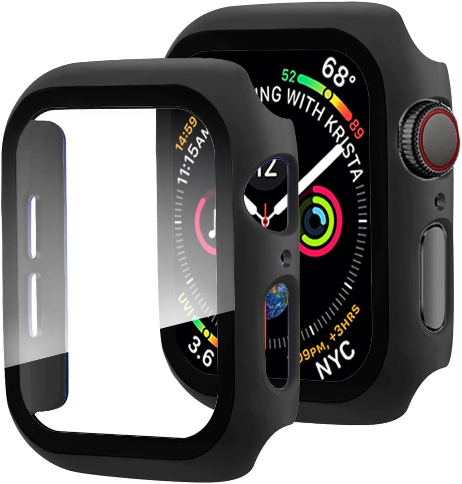 Miimall Funda compatible con Apple Watch Series 3, 2, 1 de 1.496 pulgadas con protector de pantalla, cubierta dura mate antiarañazos a prueba de