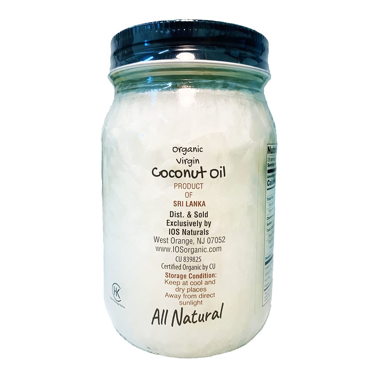 IOS love Organic Aceite de coco virgen, prensado en frío, aceite natural para el cabello, aceite para la piel y aceite de cocina con sabor fresco,