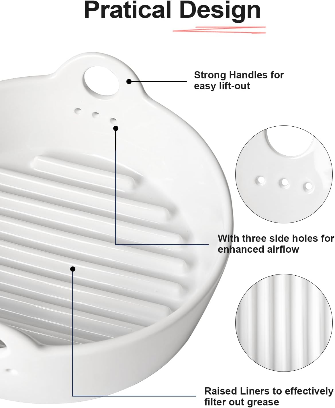 LE TAUCI Forros reutilizables para freidora de aire, revestimiento de cerámica fácil de limpiar para cesta de freidora de aire, accesorios para