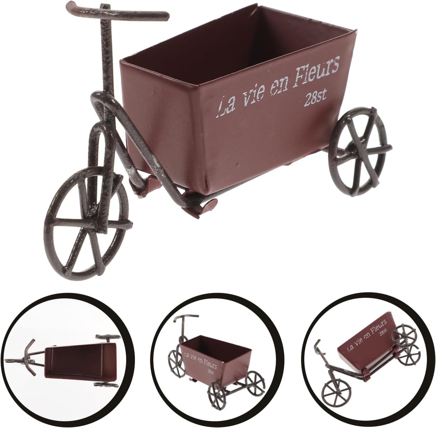 Yardenfun Caja Carretilla Maceta Maceta Carro Jardinera Carro Jardinera Carro Suculenta Maceta Micro Paisaje Macetero Maceta Soporte Metal Flower