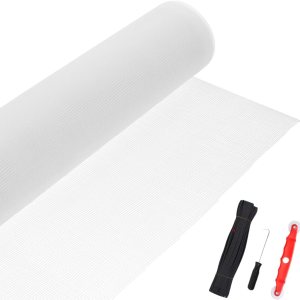 Reemplazo de pantalla para ventana, 48 pulgadas de ancho x 197 pulgadas de largo, pantalla duradera para ventanas y puertas ajustables, rollo de Reemplazo de pantalla para ventana, 48 pulgadas de ancho x 197 pulgadas de largo, pantalla duradera para ventanas y puertas ajustables, rollo de