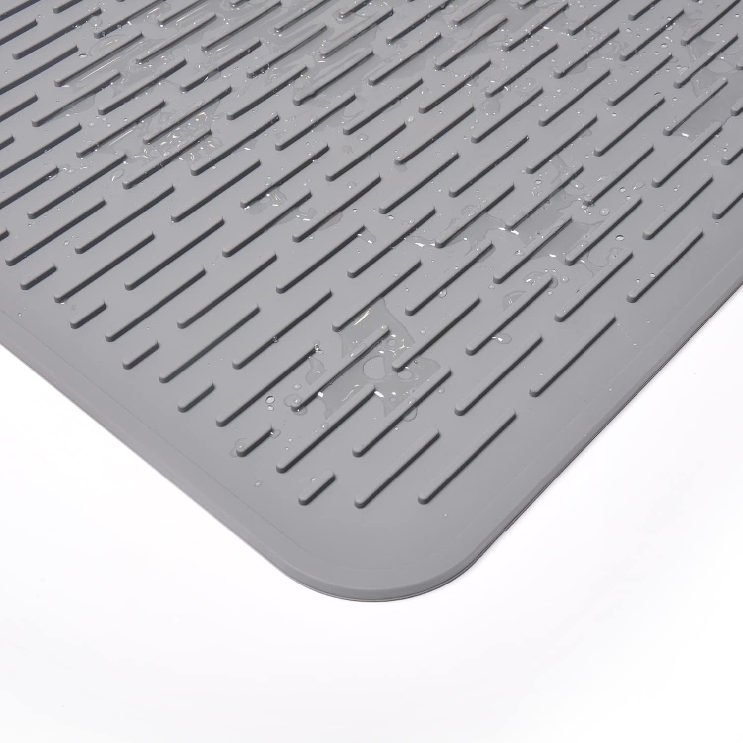 Tapete de secado de platos para encimera de cocina, 23 x 18 pulgadas, XXL, tapete de secado de silicona para encimera, salvamanteles resistentes al