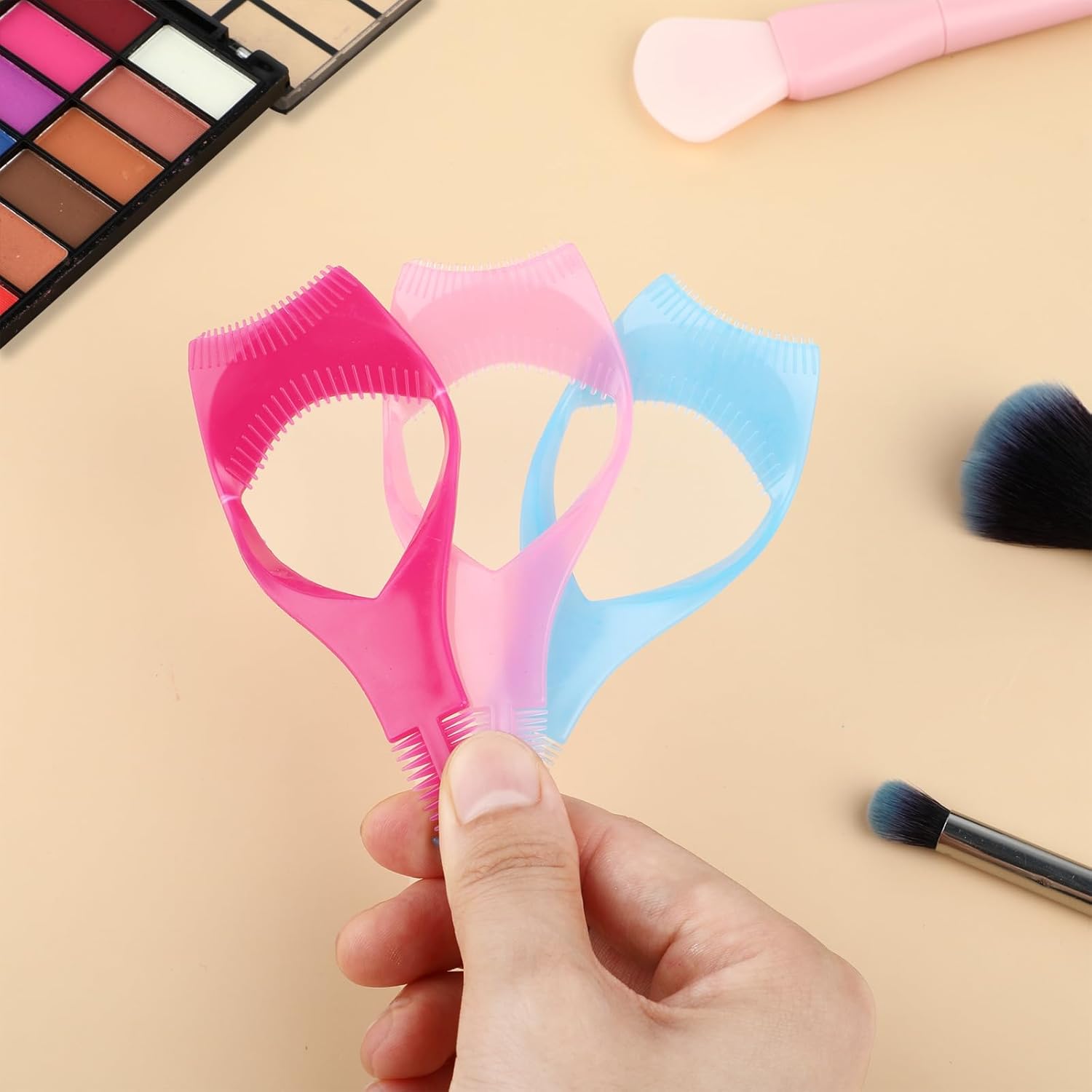Máscara de pestañas 3 en 1, máscara de pestañas para maquillaje, herramienta cosmética para pestañas, herramienta superior e inferior para pestañas