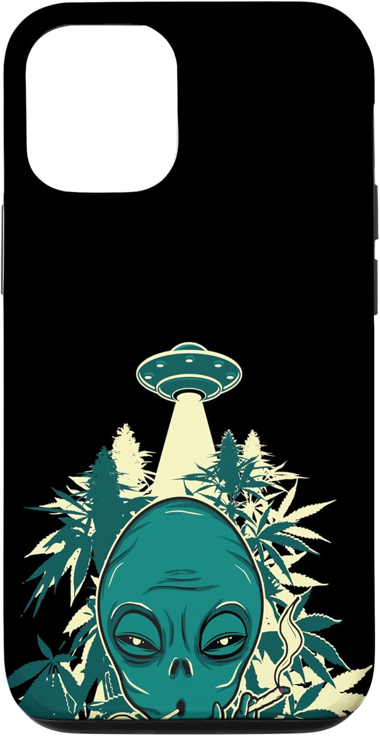 iPhone 13 Pro Alien shirt, flying saucer, weed 420 ufo,spaceship art shirt Case