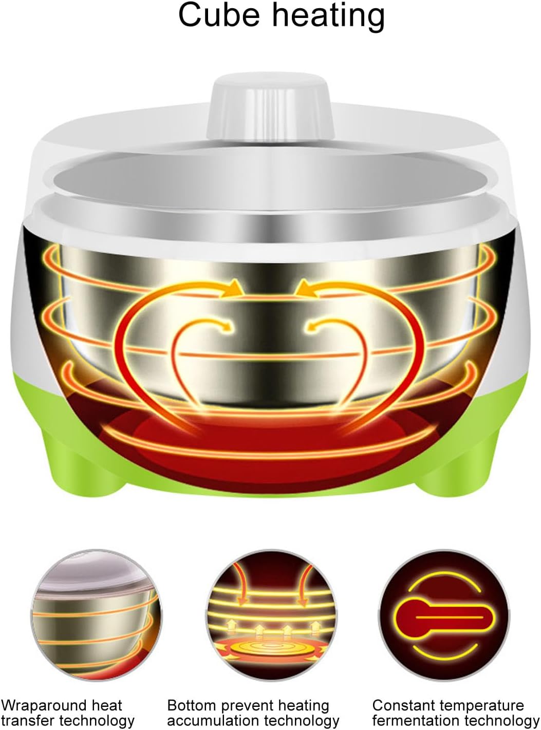 Pequeña máquina para hacer yogur de 15 W, máquina compacta para hacer yogur con recipiente de acero inoxidable reutilizable, para yogur orgánico en