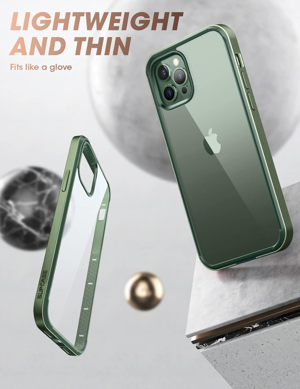 SUPCASE Funda para iPhone 13 Pro Max (borde de escarabajo de unicornio), protección de grado militar antiarañazos marco delgado transparente a