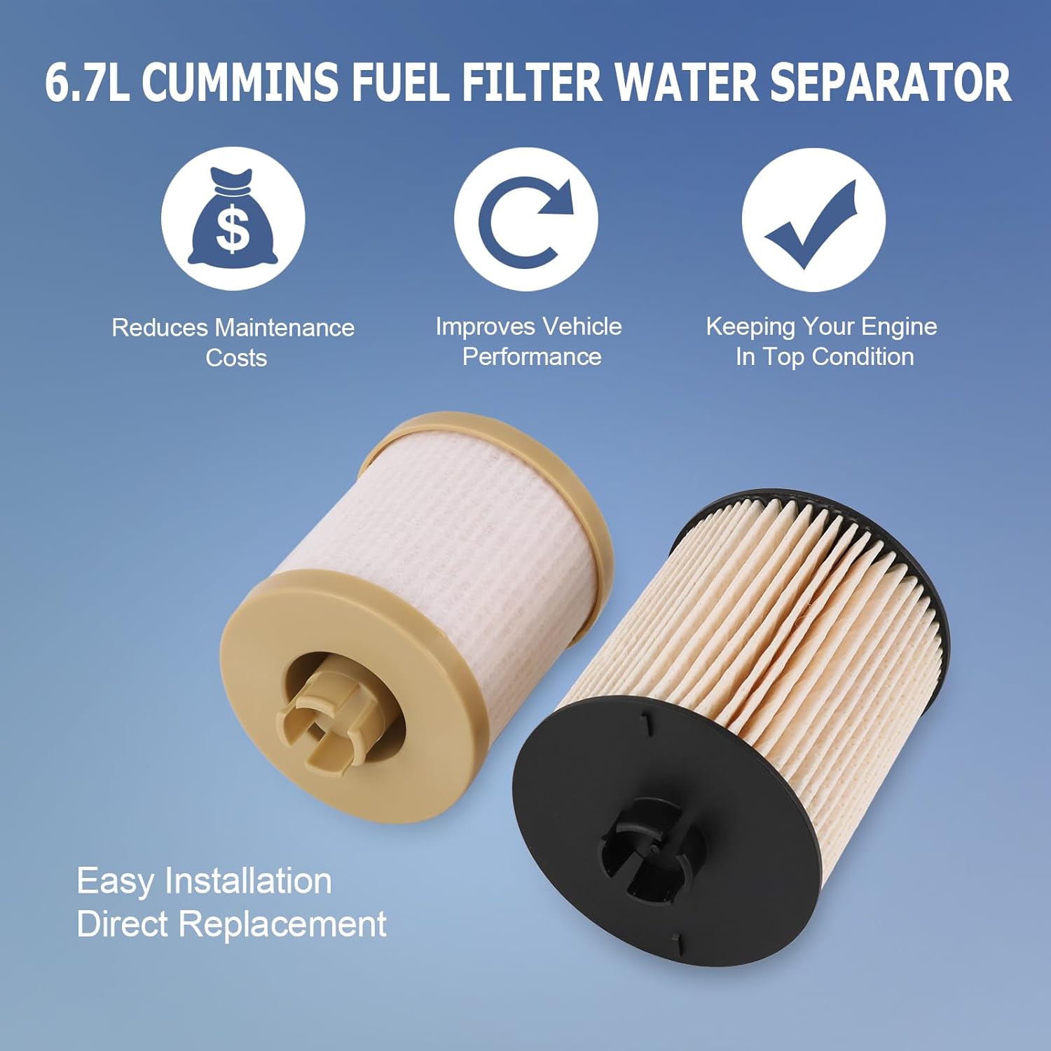Filtro de combustible compatible con Ford F250 F350 F450 F550 Super Duty 6.4L Diesel 2008-2010 Reemplazo # FD-4617, 3C346731AA, 3C346731AA,