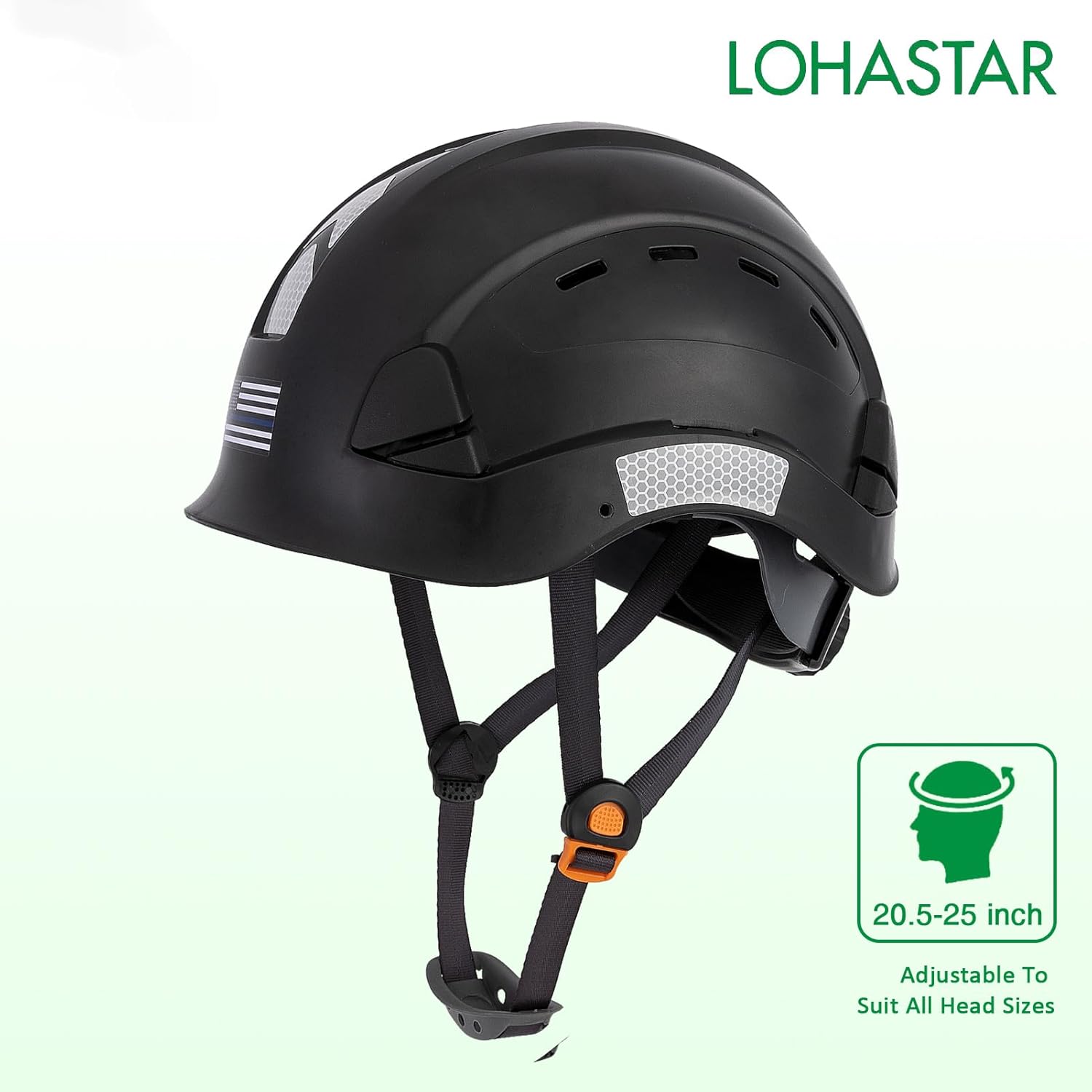 Casco de seguridad para construcción, casco de seguridad ventilado LOHASTAR ANSI Z89.1 aprobado por la OSHA con correa para la barbilla