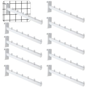 Zonon Paquete de 10 ganchos de pared de 6 bolas para pared de rejilla y rejilla de alambre, ganchos de pared de rejilla de 12 pulgadas para mostrar Zonon Paquete de 10 ganchos de pared de 6 bolas para pared de rejilla y rejilla de alambre, ganchos de pared de rejilla de 12 pulgadas para mostrar