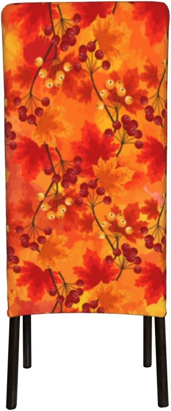 Funda para silla de comedor con hojas de otoño para decoración del hogar, cocina, oficina, sala de estar, 1 paquete extraíble y lavable