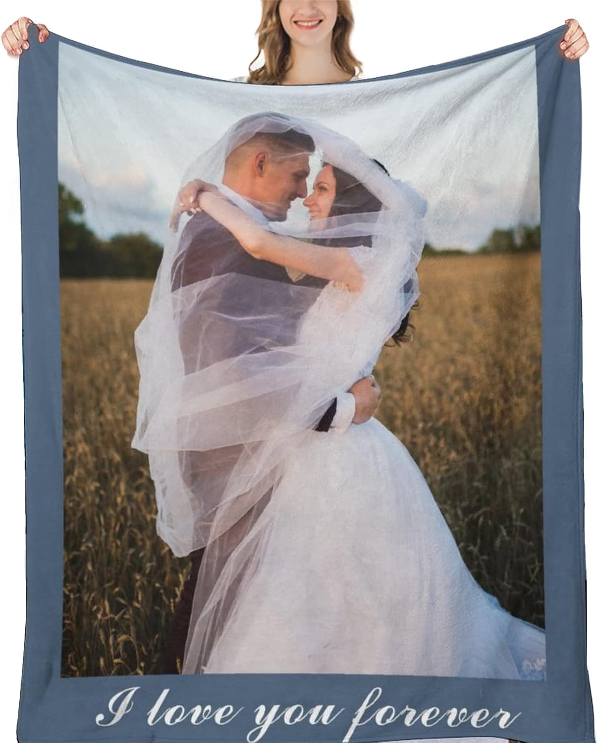 Manta personalizada con collage de texto fotográfico, mantas con imágenes personalizadas para papá, mamá, amiga, familia, Acción de Gracias,