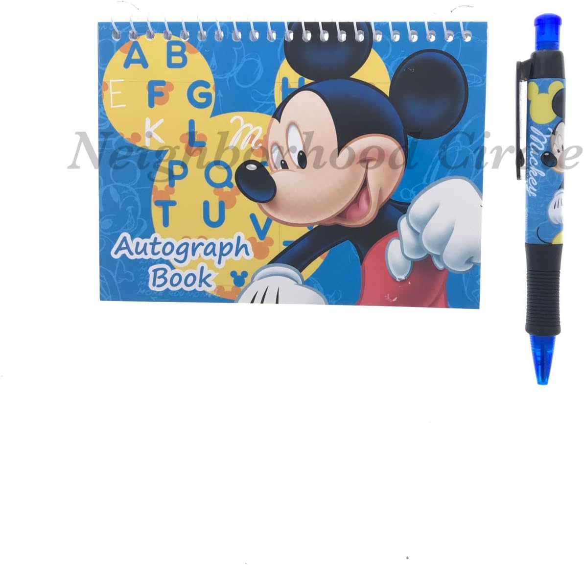 Libro de autógrafos de Mickey Mouse con bolígrafo (azul)