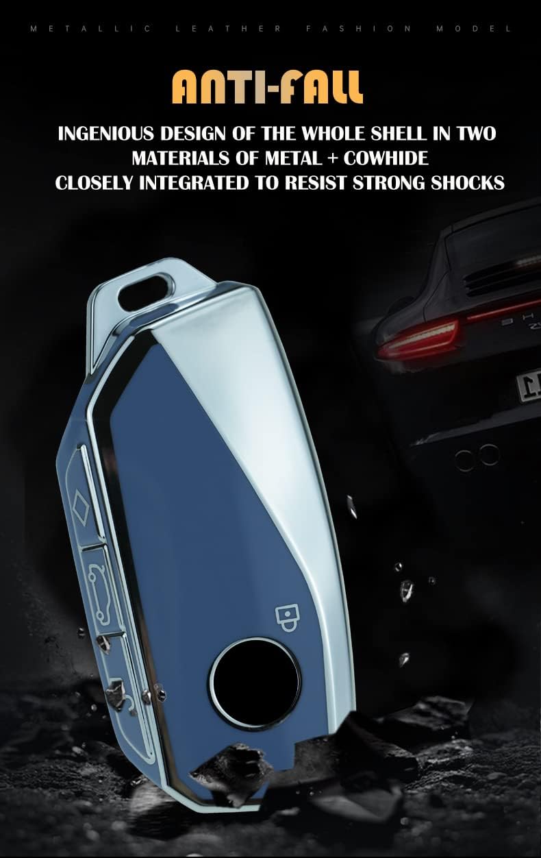 ontto Funda para llavero BMW 2023 7 Series 740 760i X7 IX XM TPU Smart Remote Car Key Case Gris