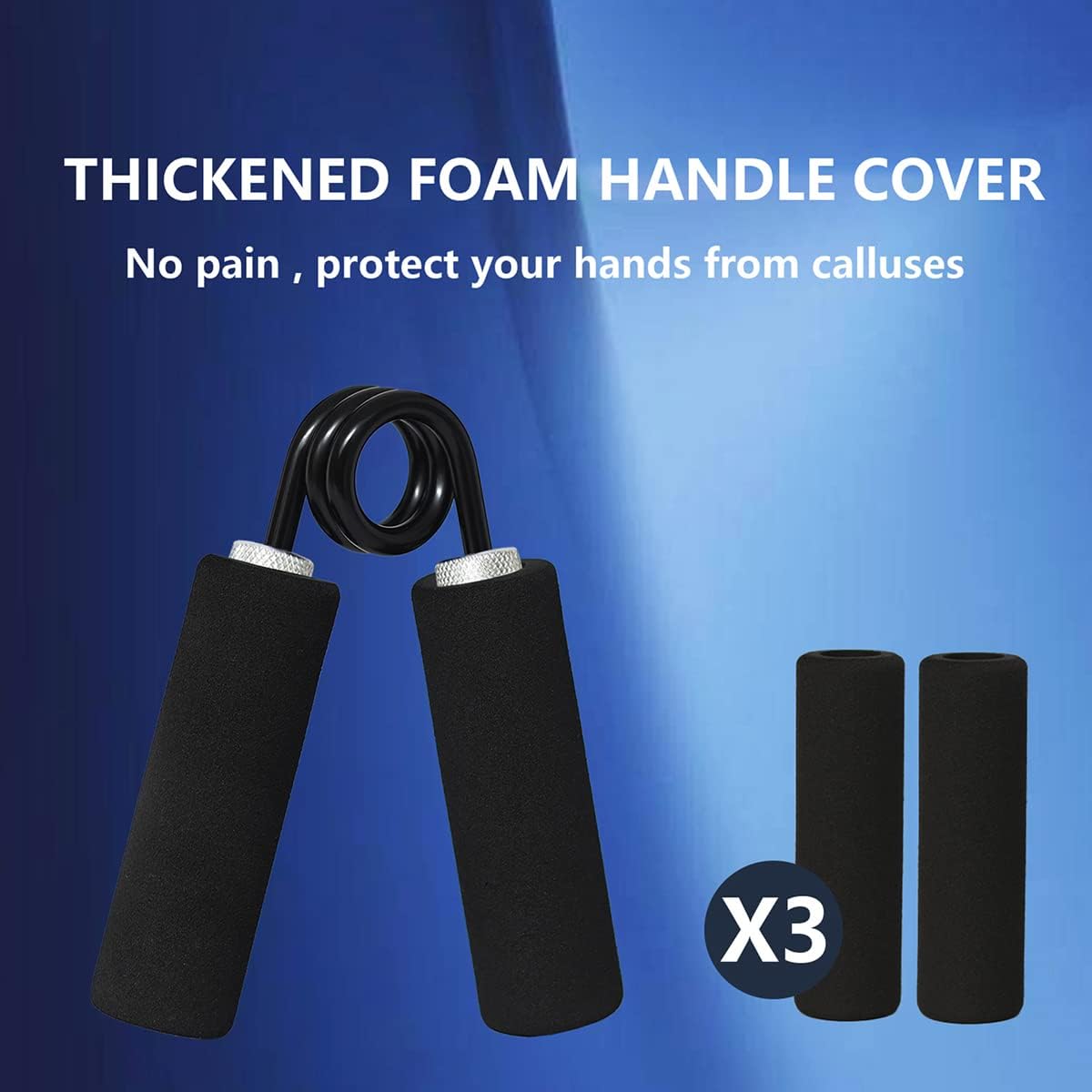 SEEPROS Entrenador de fuerza de agarre, fortalecedor de agarre de mano de metal de 100 LB-300 libras, antideslizante, resistente, para dedos y