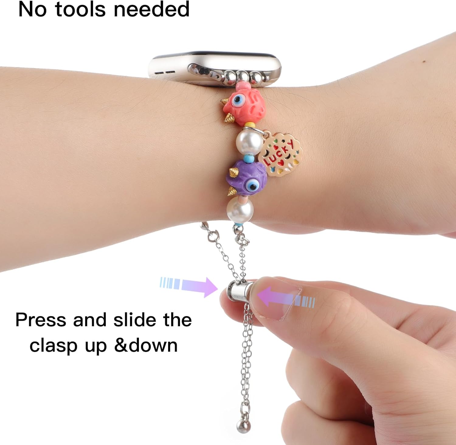 REALSIGN Colorida pulsera de demonio compatible con Apple Watch Band 1.496 pulgadas, 1.575 pulgadas, 1.614 pulgadas, bonita y alegre pulsera de