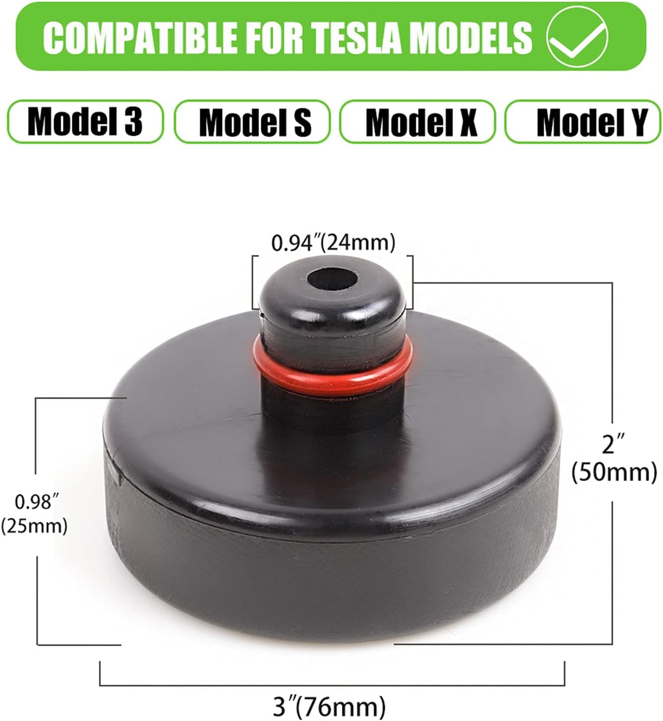 muge racing Almohadilla de elevación de gato para Tesla Model 3SXY, adaptador resistente con bolsa de almacenamiento (4 piezas)