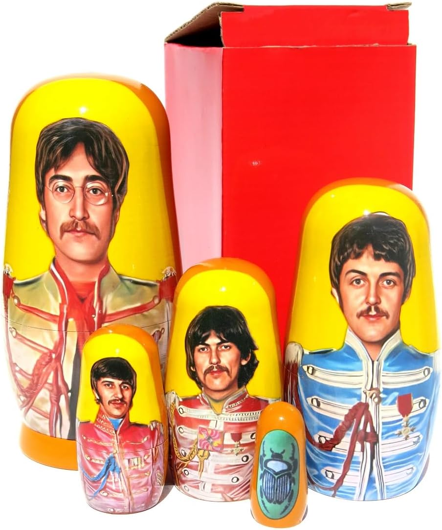 Beatles SGT. Pepper’s – Muñecas anidadas apilables en muñeca Matryoshka Set de 5.75 pulgadas de alto