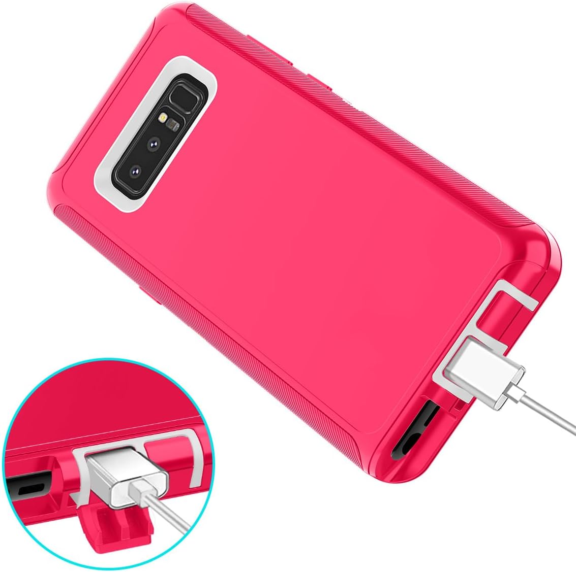 I-HONVA Funda para Galaxy Note 8 a prueba de golpes, a prueba de polvo y caídas, 3 capas de protección de cuerpo completo sin protector de pantalla,