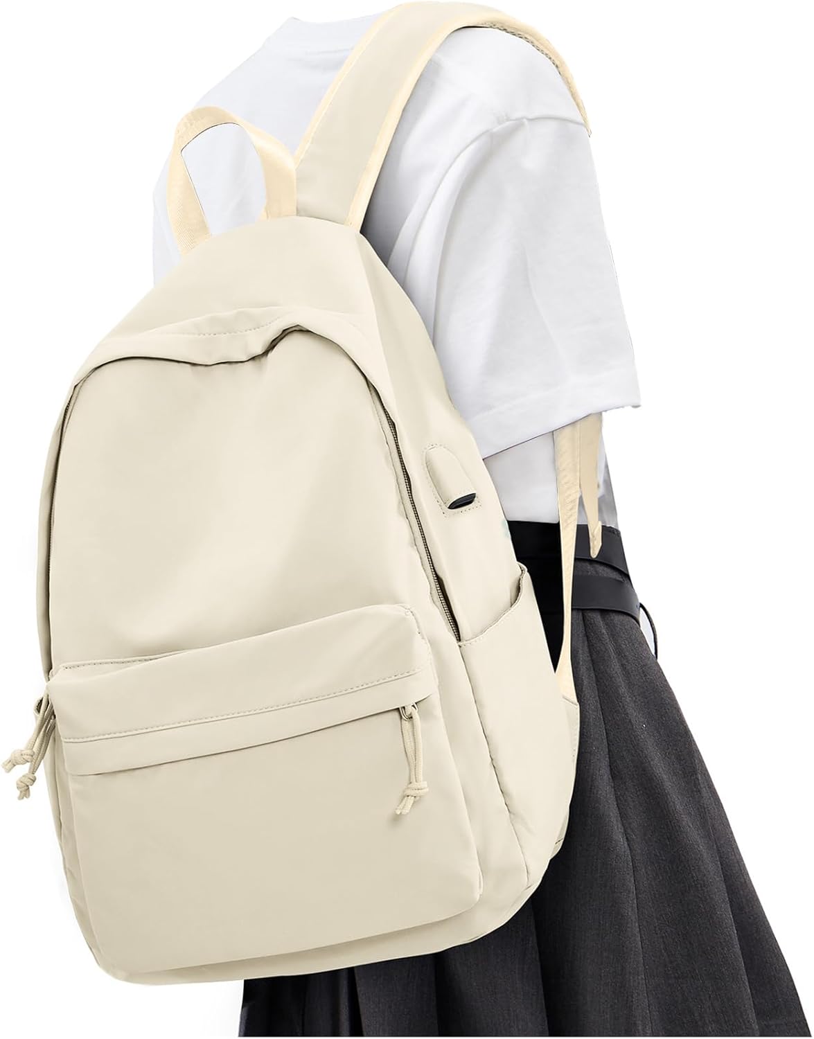 VECAVE Mochila ligera para mujeres y hombres, mochila casual de viaje para laptop, A1-beige-1, Mochila Causal