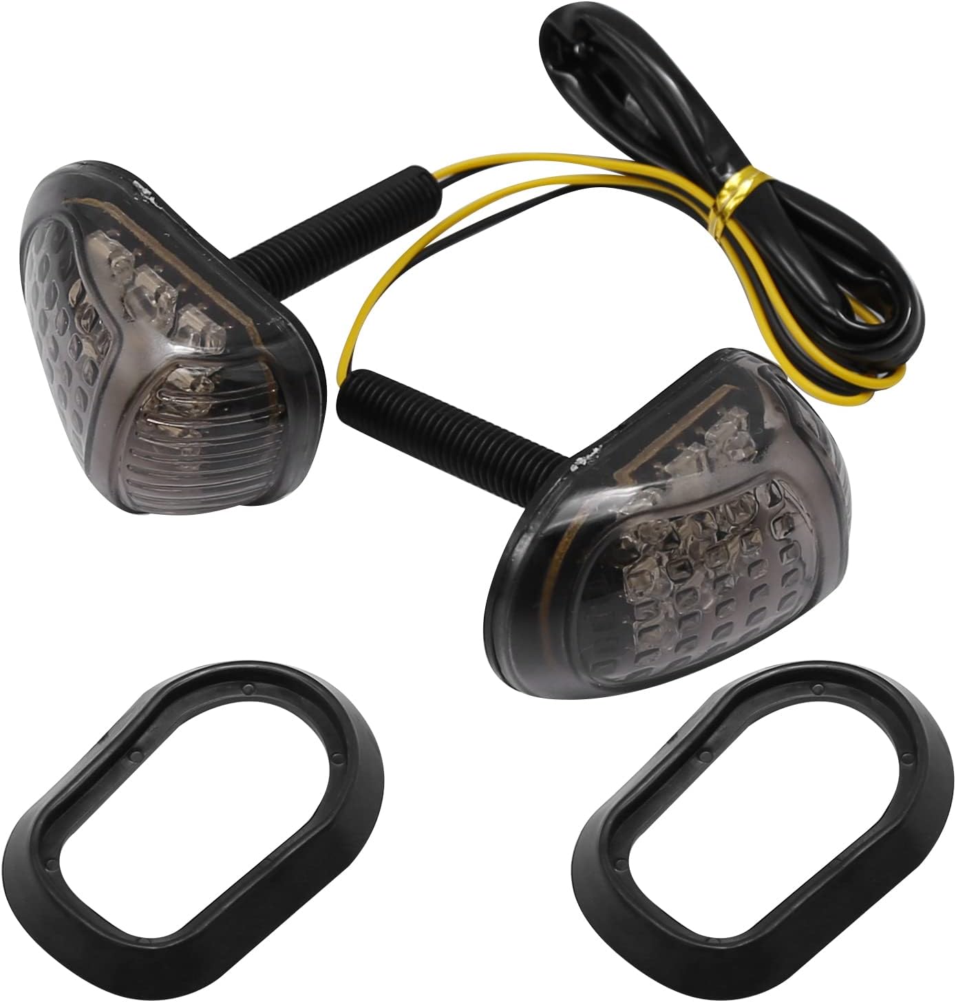 2 luces intermitentes de 12 V ámbar para motocicleta, 9 LED, montaje empotrado, indicadores intermitentes adecuados para todas las motocicletas de