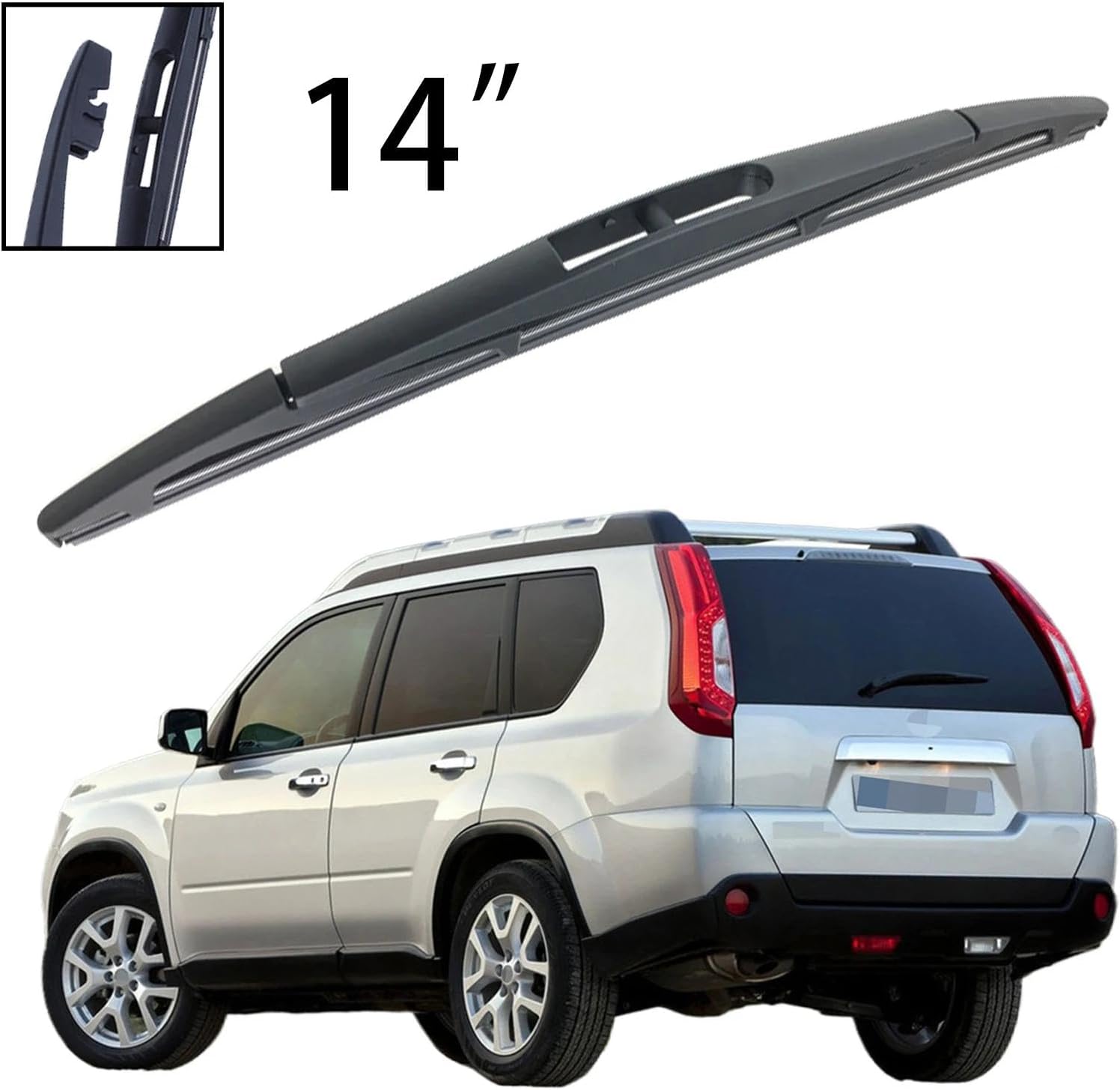 14 “parabrisas trasero limpiaparabrisas limpiaparabrisas limpiaparabrisas para Nissan para X-Trail T31 2007-2012 accesorios de coche accesorios
