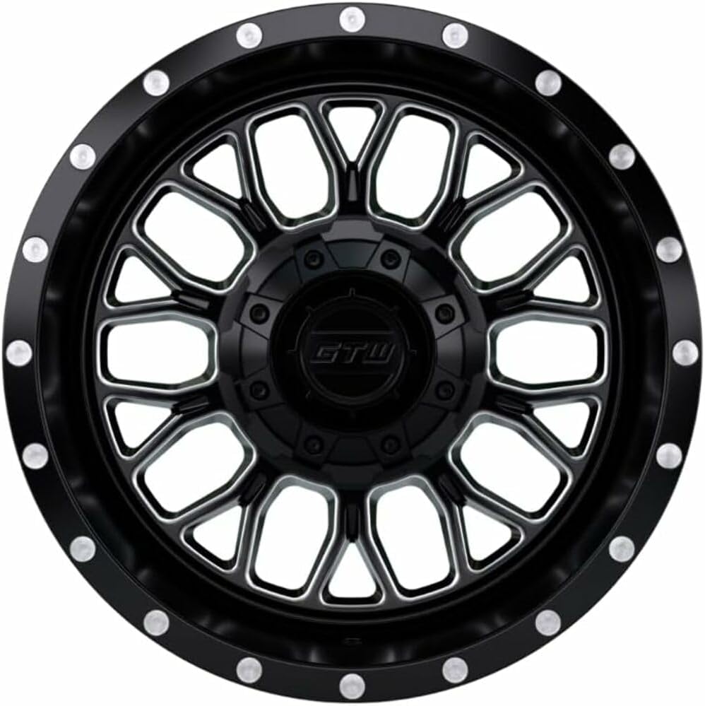 GTW Combo de ruedas y neumáticos para carrito de golf de 12 pulgadas  GTW Helix negro materuedas mecanizadas en 21550-12 (20.5 pulgadas) Fusion SR