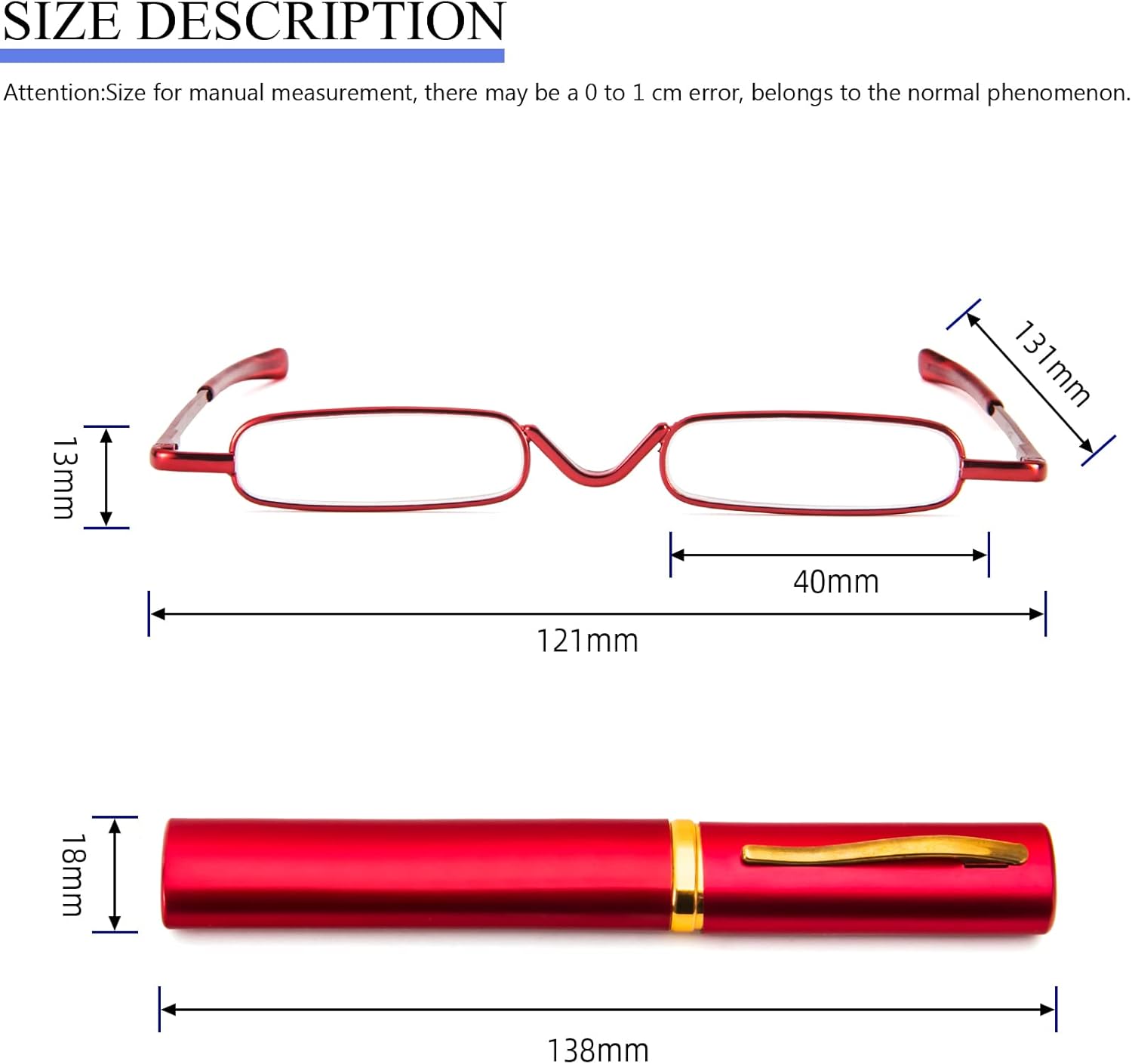 DXYXYO Mini lentes de lectura para mujeres y hombres, compactos, pequeños, de bolsillo, con estuche portátil