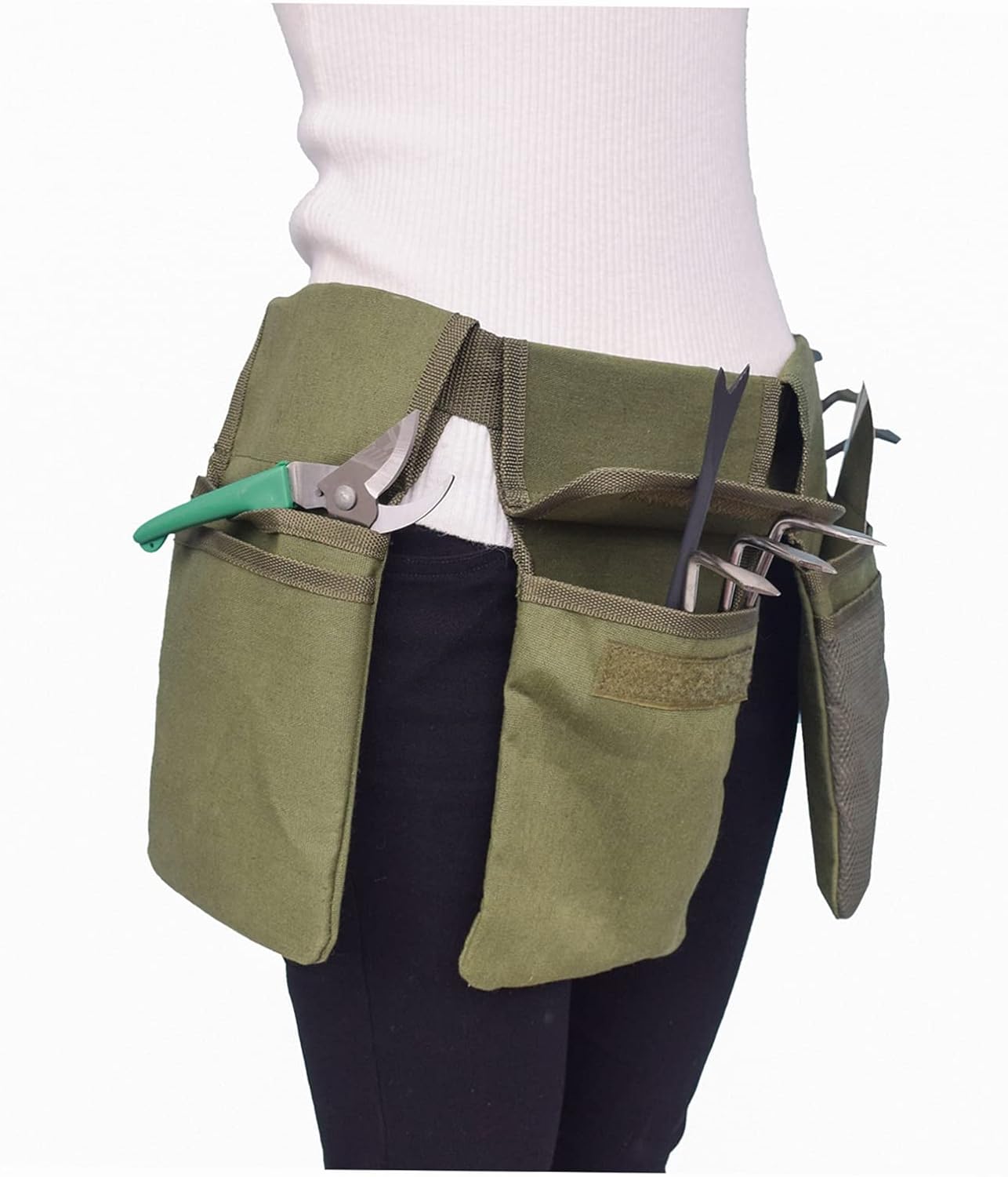 Cinturón de herramientas de jardín, delantal de cintura de lona con bolsillos, kit de jardinería, bolsa de mano, organizador para el hogar, kit de