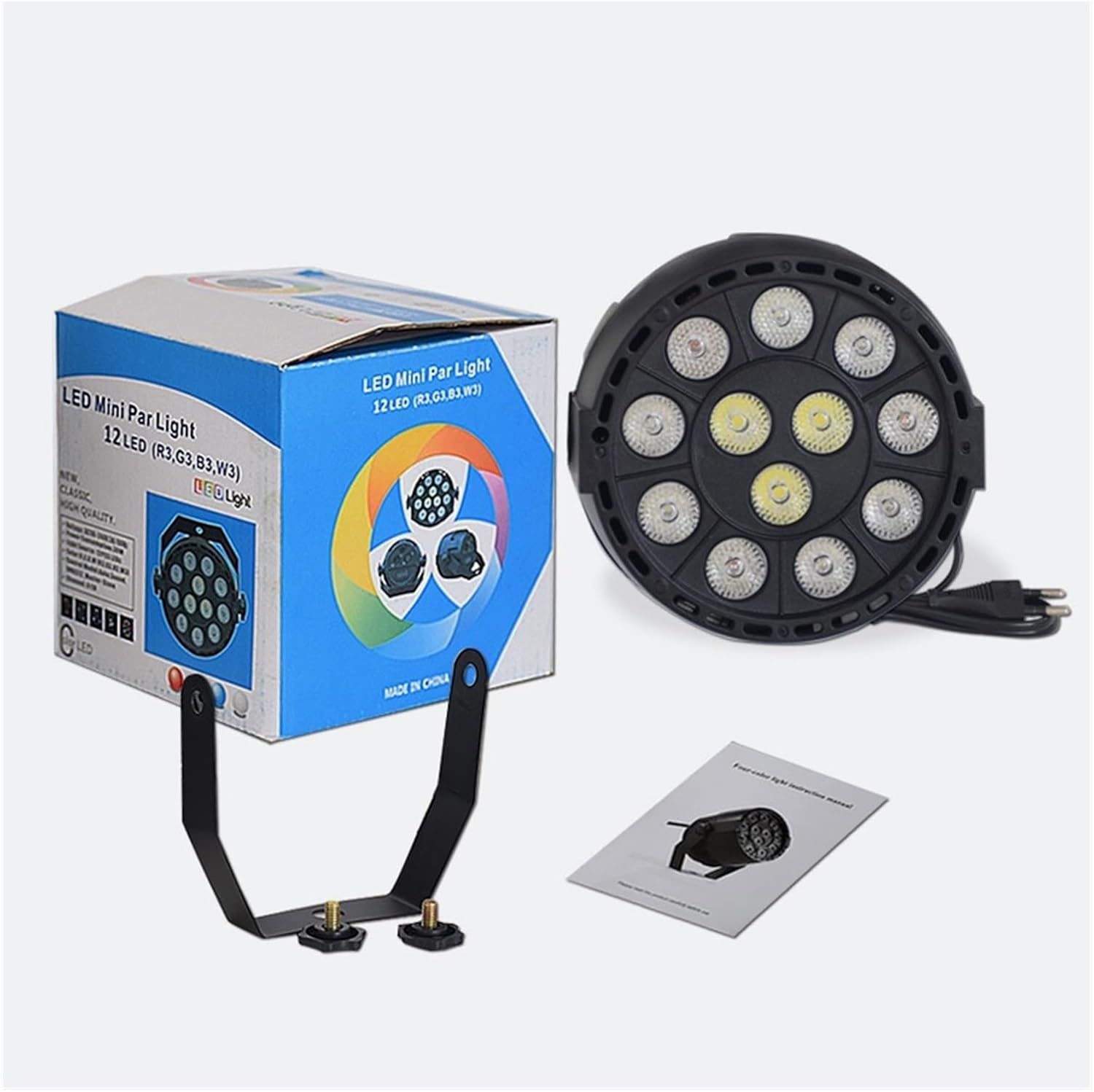 Luz de escenario Dj 3 en 1 luces LED de fiesta de 12 x 3 W, luz de par plana, mini accesorio de lavado RGBW Dj luz vertical para escenario,