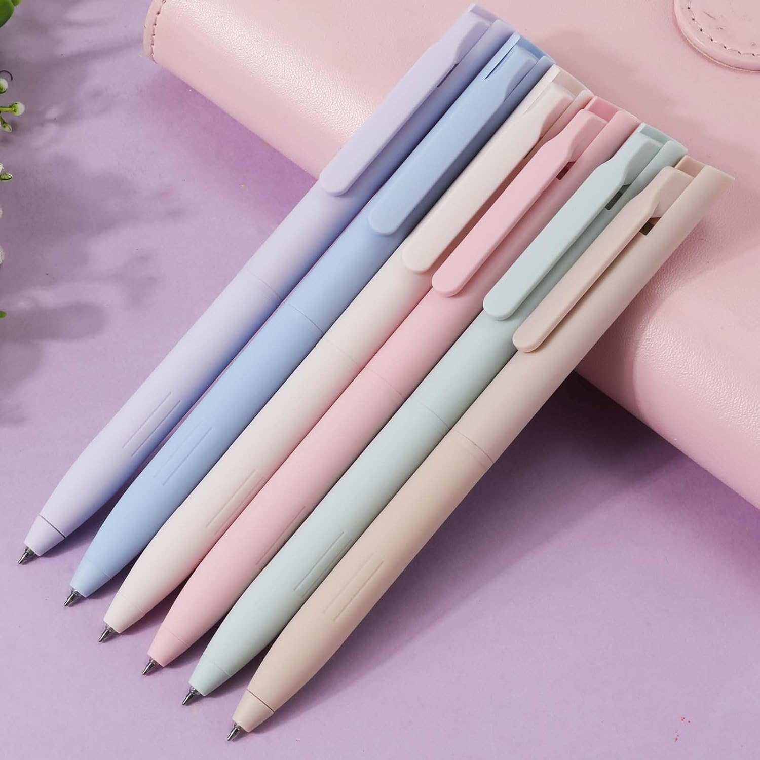 6 bolígrafos de gel, coloridos bolígrafos de gel elásticos, lindos bolígrafos de secado rápido, tinta suave para escritura diaria, escritura