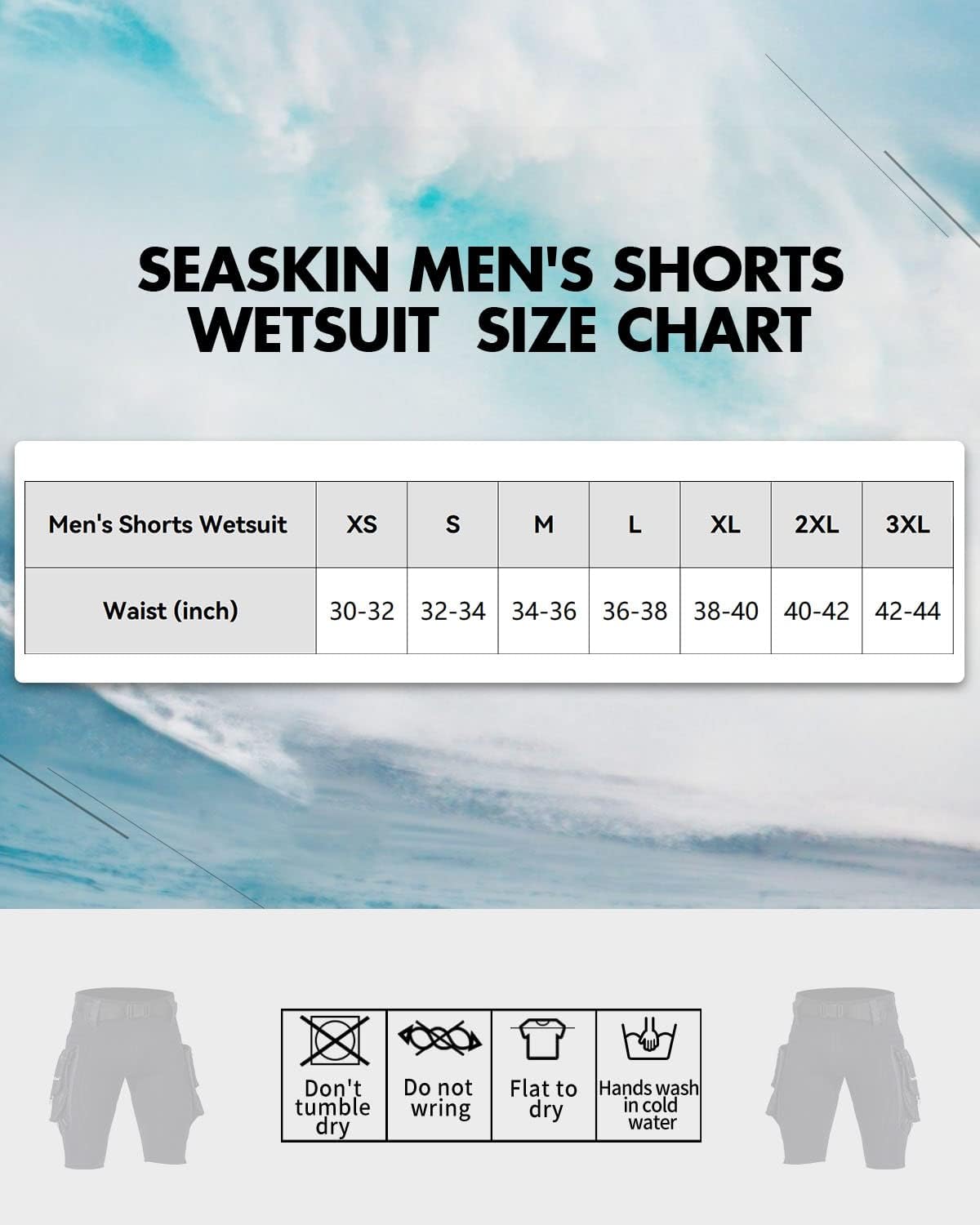 Seaskin 2.5mm Diving Shorts for Mens with Pocket