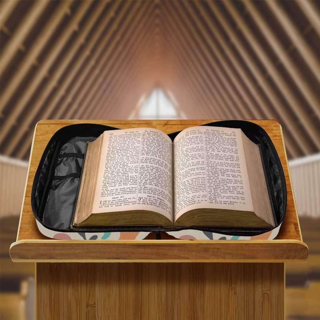 Pensura Bible Case for Women and Girls Bible Bags with Flora Durable Bible Cover with Portable Handle Strap for Carrying Includes Lots of Storage