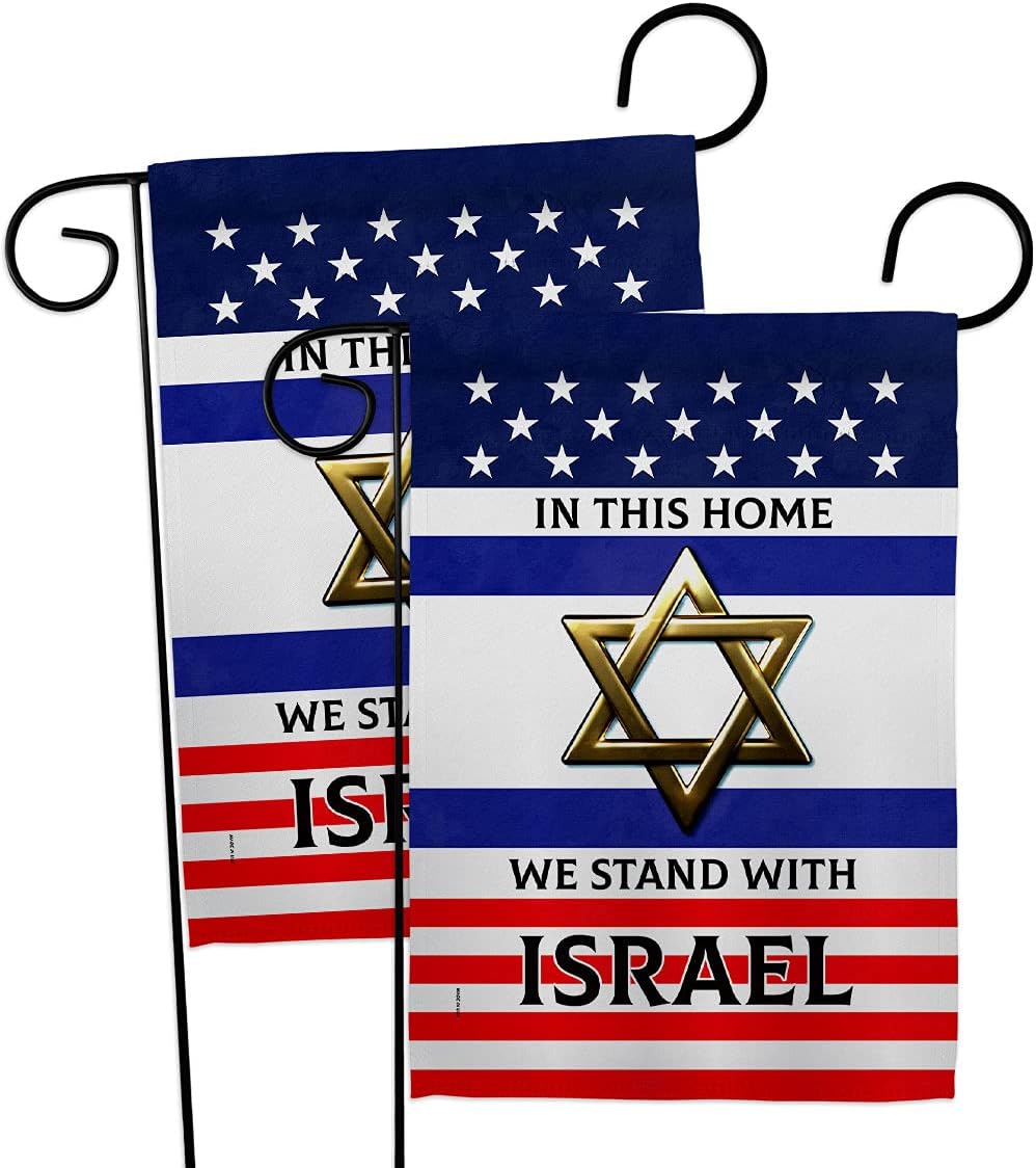 Soporte de bandera estadounidense con Israel, 2 piezas de pancartas de pared para habitación, patio, jardín, interior, tapiz para patio, tumba,