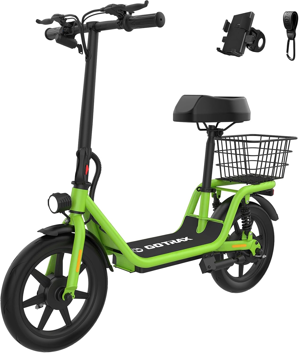 Gotrax FLEX Electric Scooter with Seat for Adult, 18.6Miles Range&15.5Mph Power by 400W Motor, 14″ Pneumatic Tire&Height Adjustable Seat, Foldable