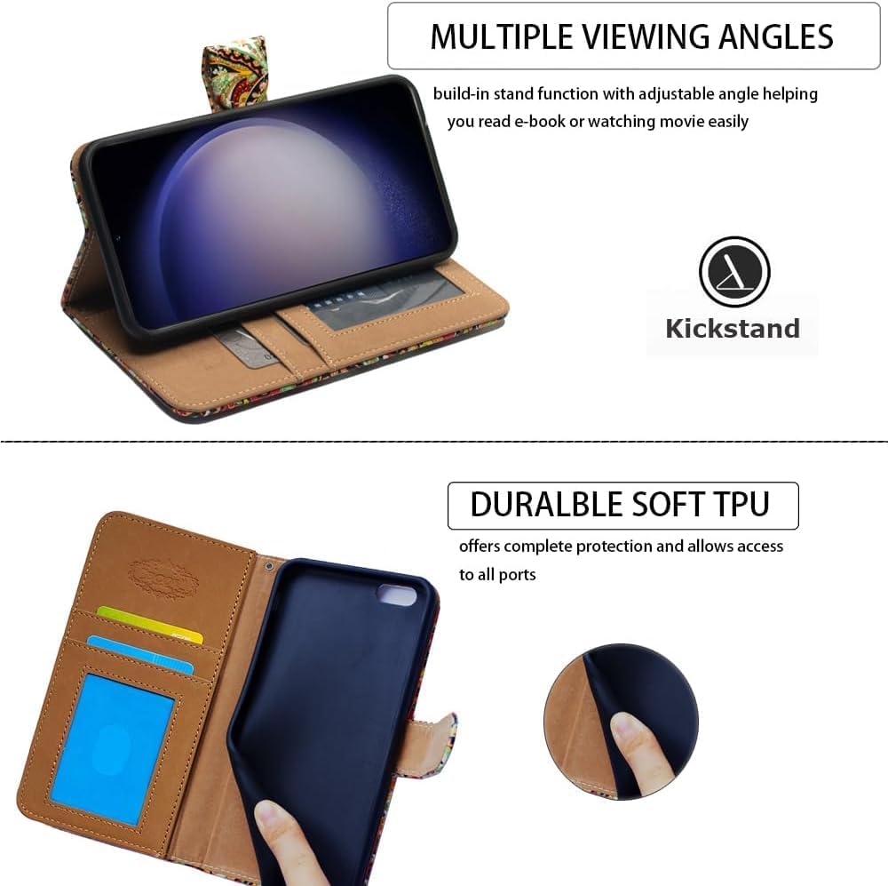 Bcov Funda para Galaxy A54, funda retro de piel con bandera estadounidense con tapa para teléfono con ranura para tarjetas, soporte para Samsung
