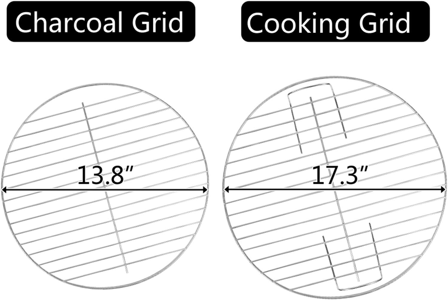 Outvita Parrilla de carbón, carbón de barbacoa de acero inoxidable de 18 pulgadas con ruedas y soporte de almacenamiento para campamento, picnic,