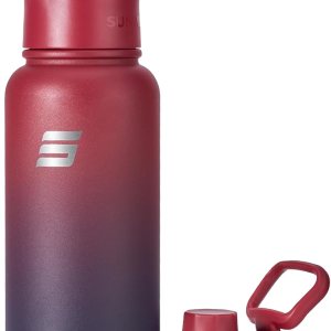 SUNWILL Botella de agua aislada con popote de 32 onzas, botella de agua deportiva de metal, botella de agua deportiva de doble pared reutilizable, SUNWILL Botella de agua aislada con popote de 32 onzas, botella de agua deportiva de metal, botella de agua deportiva de doble pared reutilizable,