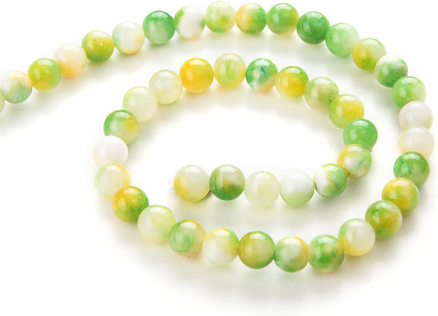 Cuentas de piedras preciosas naturales para la fabricación de joyas, cuentas de jaspe imperial verde, blanco, amarillo de 0.315 pulgadas, cuentas