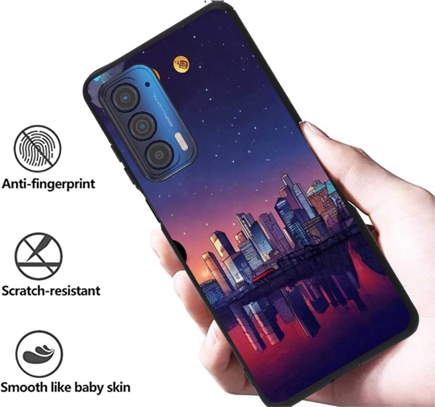 Funda compatible con Motorola Moto Edge 2021Edge 5G UWCity, patrón de anime City Land para hombres y mujeres, funda de silicona suave a prueba de