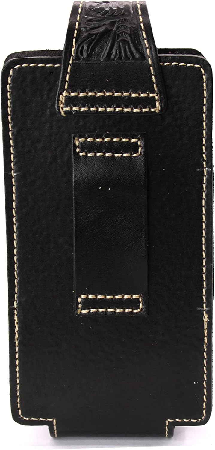 West Star – Funda universal de piel para teléfono celular, con cierre magnético, 7 x 3.25 pulgadas, 341B, caballo BK